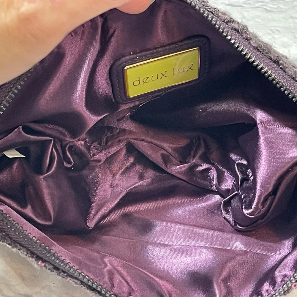 Deux Lux Purple Boiled‎ Wool Sequin Evening Clutch